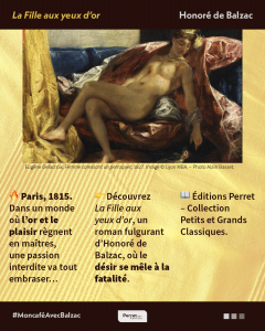 Les thèmes de la Fille aux yeux d'or, illustré par la Femme caressant un perroquet d'Eugène Delacroix