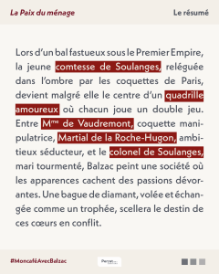 Le résumé de la Paix du ménage d'Honoré de Balzac